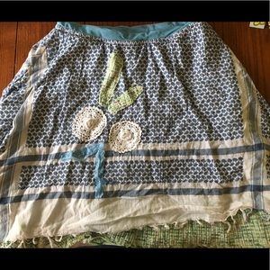 Vintage Free People layered frayed skirt large